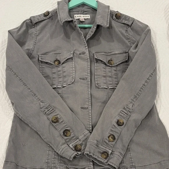 Knox Rose Women's Utility Jacket in Gray - Picture 5 of 6